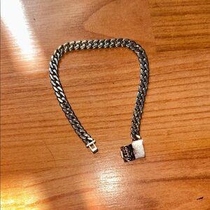 GLD Men's CUBAN Silver Chain Bracelet